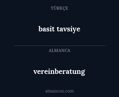 basit tavsiye - vereinberatung