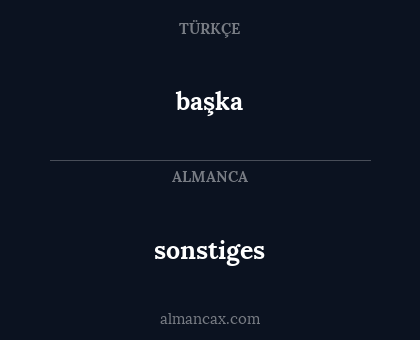 sonstiges - başka