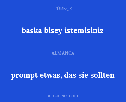 prompt etwas, das sie sollten - baska bisey istemisiniz