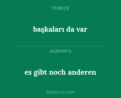es gibt noch anderen - başkaları da var