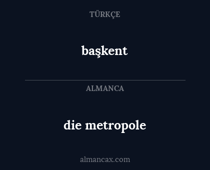 die metropole - başkent