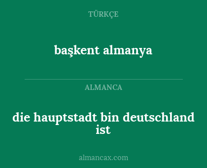 die hauptstadt bin deutschland ist - başkent almanya