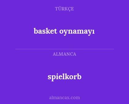 spielkorb - basket oynamayı