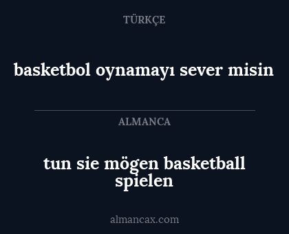 basketbol oynamayı sever misin - tun sie mögen basketball spielen