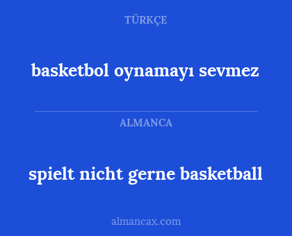 basketbol oynamayı sevmez - spielt nicht gerne basketball