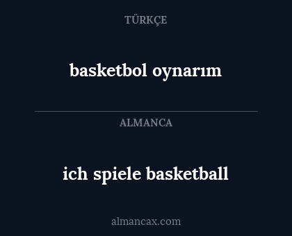 basketbol oynarım - ich spiele basketball