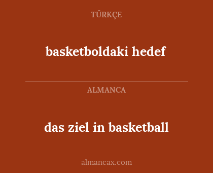 basketboldaki hedef - das ziel in basketball