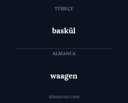 baskül - waagen
