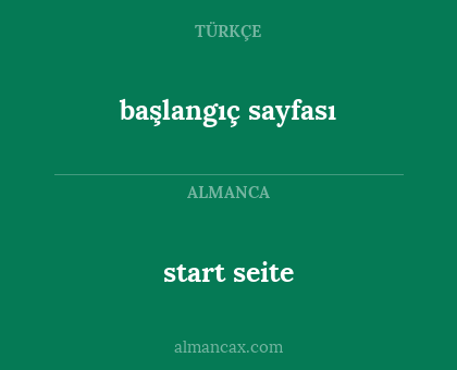 başlangıç sayfası - start seite