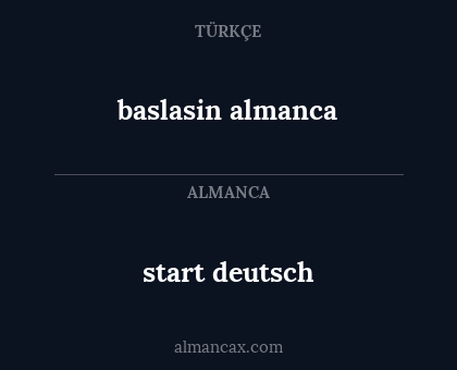 baslasin almanca - start deutsch