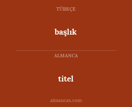 titel - başlık