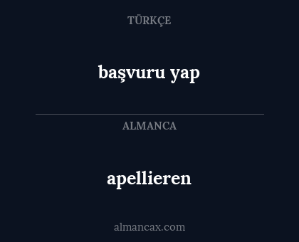 başvuru yap - apellieren