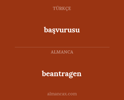 başvurusu - beantragen