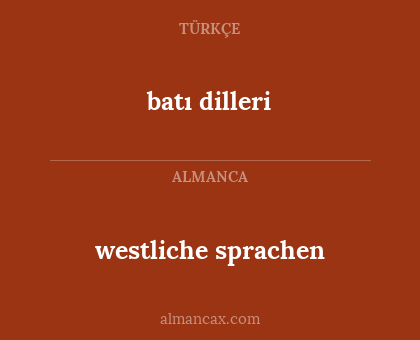 batı dilleri - westliche sprachen