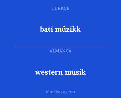 bati müzikk - western musik