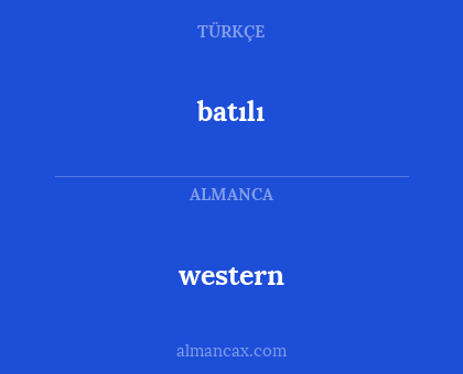 batılı - western