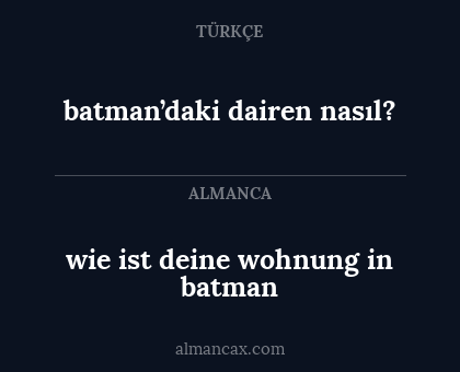 batman’daki dairen nasıl? - wie ist deine wohnung in batman