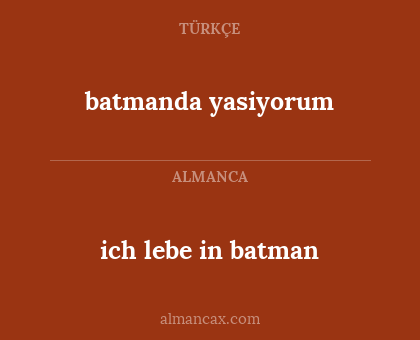 batmanda yasiyorum - ich lebe in batman