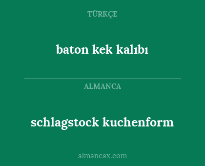 baton kek kalıbı - schlagstock kuchenform