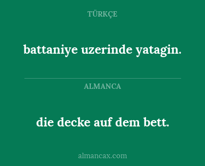 battaniye uzerinde yatagin. - die decke auf dem bett.