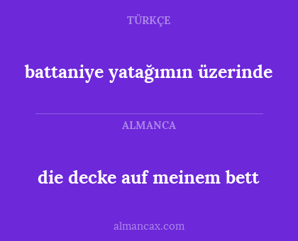 battaniye yatağımın üzerinde - die decke auf meinem bett