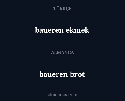 baueren ekmek - baueren brot