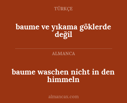 baume ve yıkama göklerde değil - baume waschen nicht in den himmeln