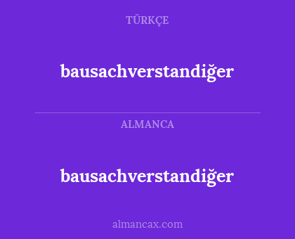 bausachverstandiğer - bausachverstandiğer