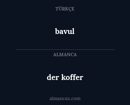 bavul - der koffer