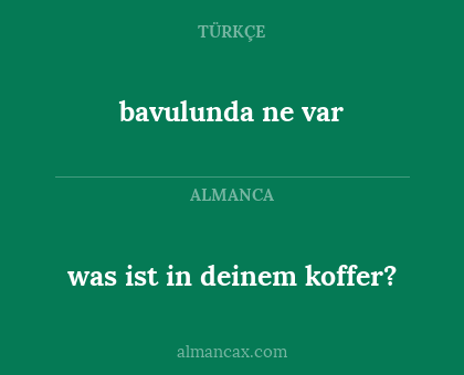was ist in deinem koffer? - bavulunda ne var