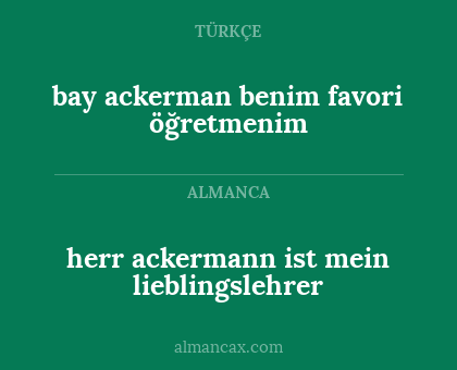herr ackermann ist mein lieblingslehrer - bay ackerman benim favori öğretmenim