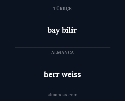 herr weiss - bay bilir