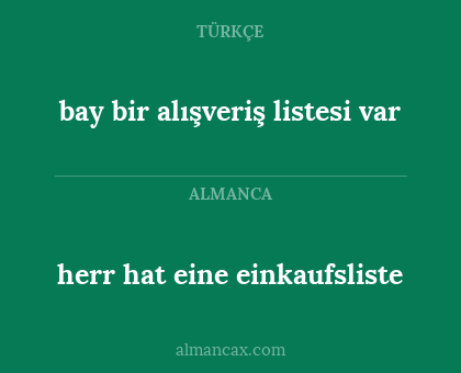 herr hat eine einkaufsliste - bay bir alışveriş listesi var