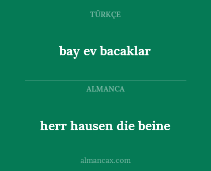 herr hausen die beine - bay ev bacaklar