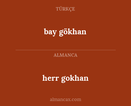 herr gokhan - bay gökhan