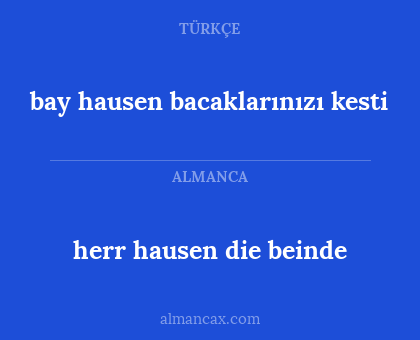 herr hausen die beinde - bay hausen bacaklarınızı kesti
