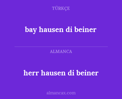 herr hausen di beiner - bay hausen di beiner