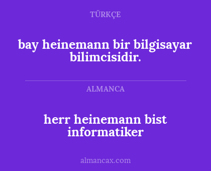 bay heinemann bir bilgisayar bilimcisidir. - herr heinemann bist informatiker