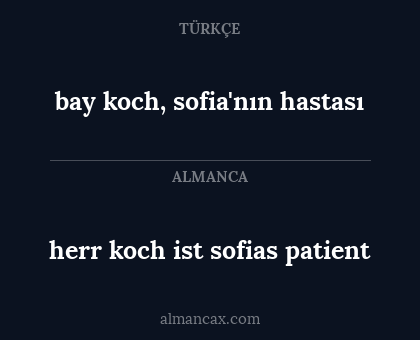 herr koch ist sofias patient - bay koch, sofia'nın hastası