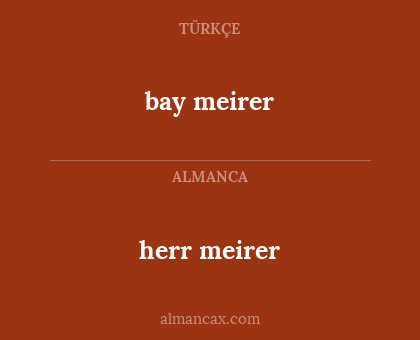 bay meirer - herr meirer