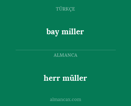 bay miller - herr müller