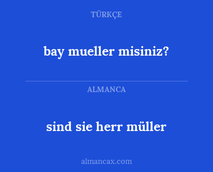 bay mueller misiniz? - sind sie herr müller