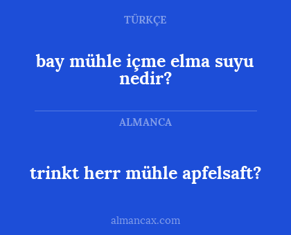trinkt herr mühle apfelsaft? - bay mühle içme elma suyu nedir?