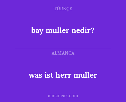 bay muller nedir? - was ist herr muller