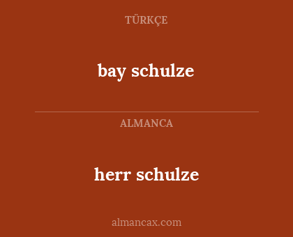 herr schulze - bay schulze