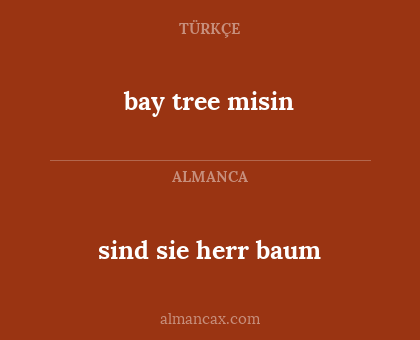 sind sie herr baum - bay tree misin
