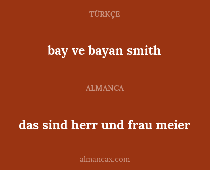 bay ve bayan smith - das sind herr und frau meier