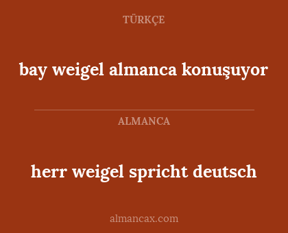 bay weigel almanca konuşuyor - herr weigel spricht deutsch