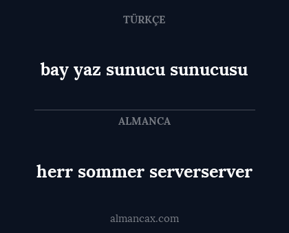 herr sommer serverserver - bay yaz sunucu sunucusu