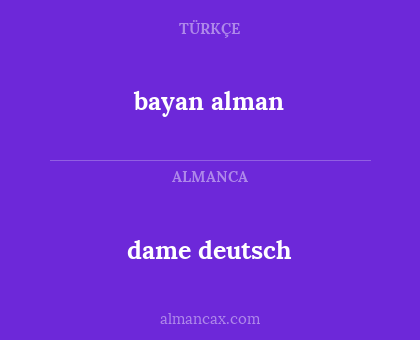 bayan alman - dame deutsch